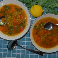 Vegan Green Lentil Spicy Soup