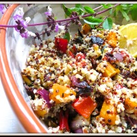 Tri-color organic Quinoa with roasted vegetables